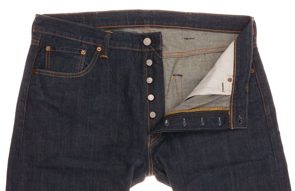 Spodnie Levis 501 W38 L34 Guzikowy Prosty Krój Ciemny Denim