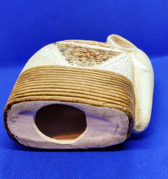 Artigo decorativo artesanato estatueta elefante em cerâmica