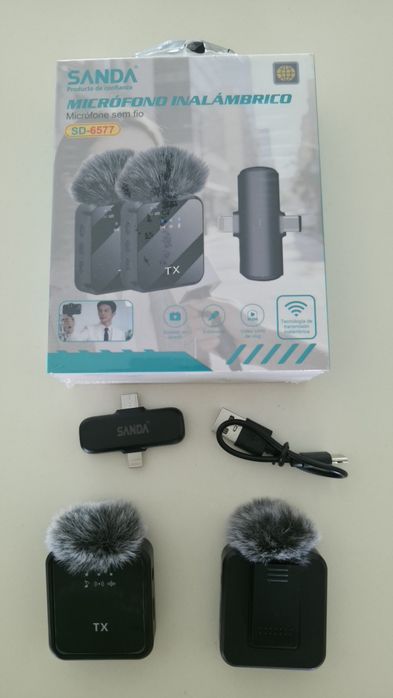 Microfones Bluetooth para telemóvel- novos