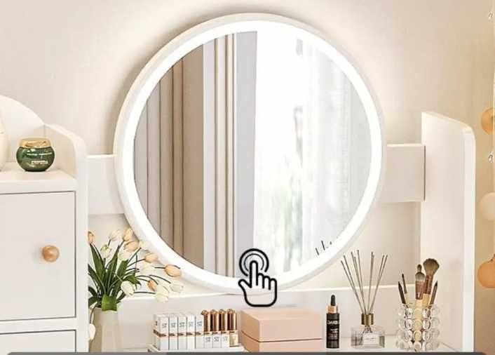 Стол для макіяжу LED дзеркало 128*80*40см. Косметичний стіл Бьюті Зона