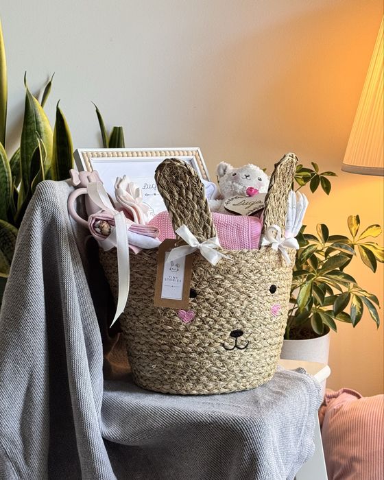 Box prezentowy dla noworodka Standard | Kosz wyprawka Baby Shower Chrzest | Tiny Stories