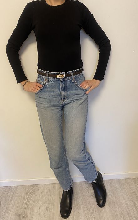 Jeansy z wysokim stanem Pull&Bear 38/m niebieskie