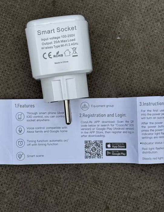 Умная вилка TUYA, розетка Wi-Fi