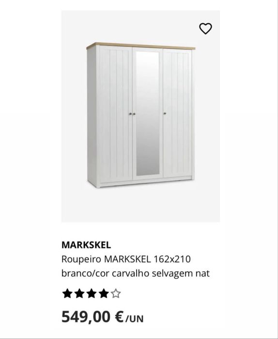 Roupeiro branco pouco usado