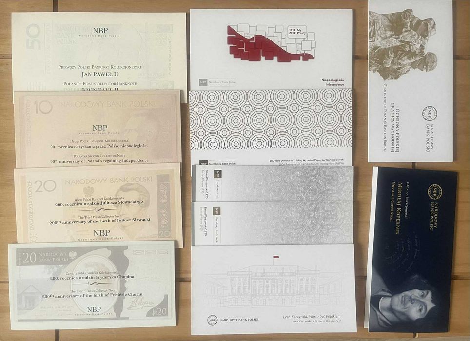 Banknoty kolekcjonerskie NBP - zestaw 11 szt - UNC
