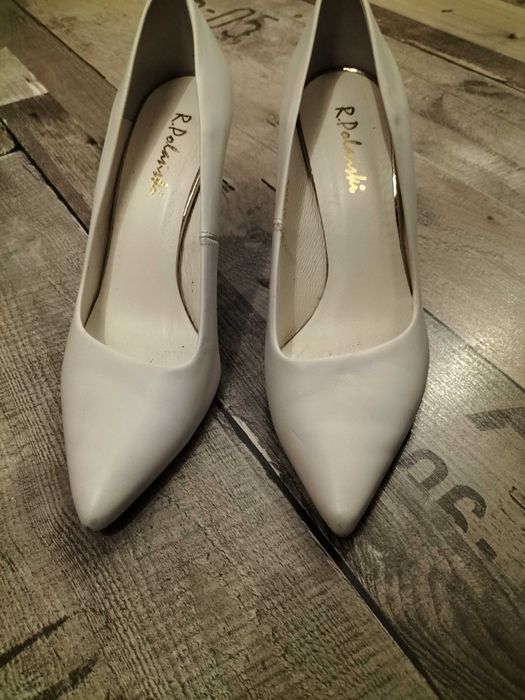 Szpilki białe, ślubne 37