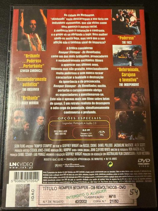 DVD Romper Stomper - Os Revoltados