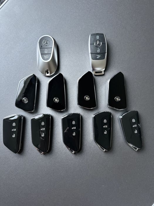 Смарт ключ зажигания Mercedes BMW Audi Skoda VW Toyota Ford выкидной корпус ключа плата прошивка чип. Ключ Мерседес БМВ Ауди Шкода Фольксваген Тойота