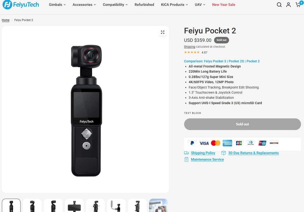 FeiyuTech Pocket 2 - камера 4К зі стабілізатором