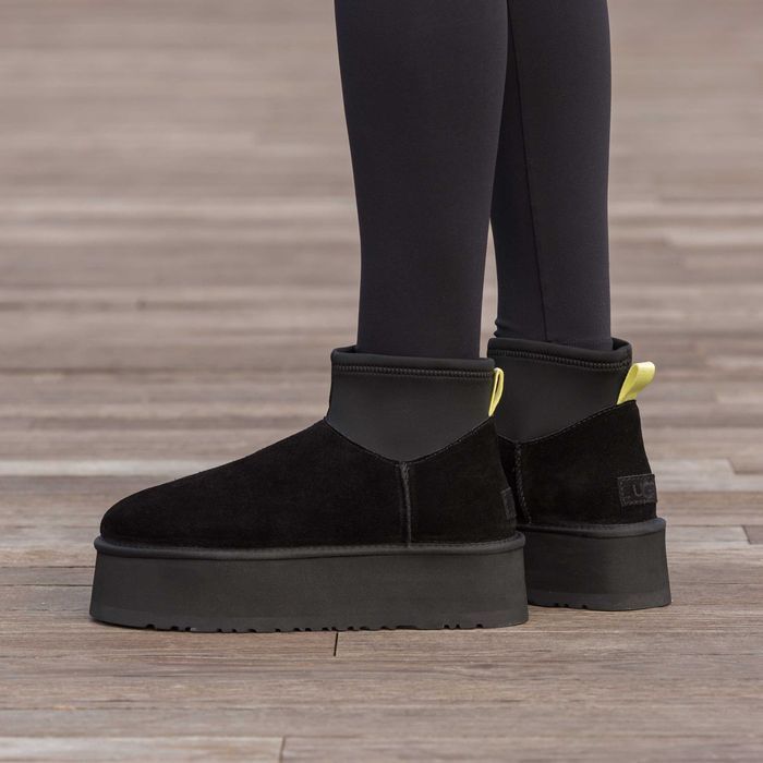 Уггі UGG Dipper Mini Black premium натуральні замша та хутро