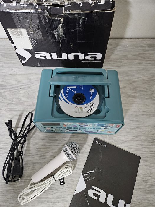 Auna Kids Box – boombox dla dzieci z mikrofonem, Bluetooth, USB i CD