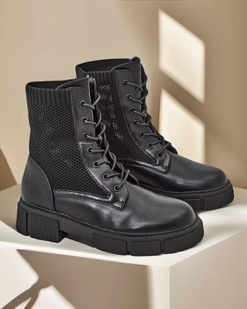 36 37 38 botki 39 40 41 workery glany ażurowe wiązane na grubej podesz