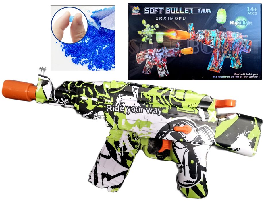 Pistolet zabawka Karabin na kulki żelowe LED