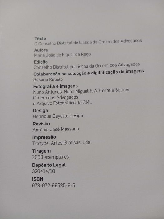 Livro - O Conselho Distrital de Lisboa da Ordem dos Advogados
