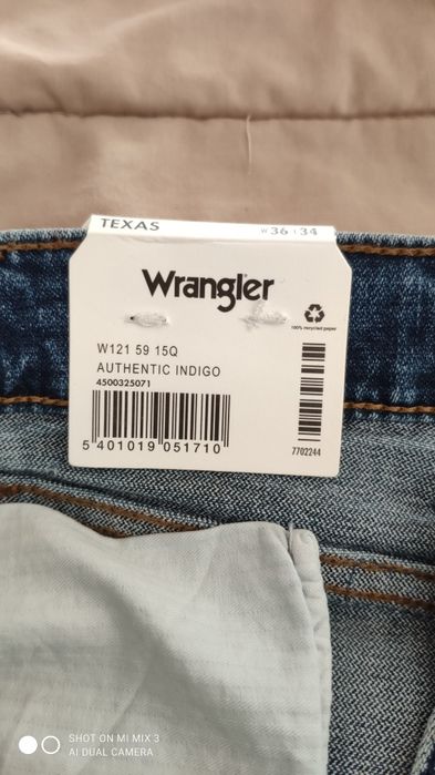 Wrangler Texas Straight Authentic Indigo jeansy rozm 36/34 jak 35/34