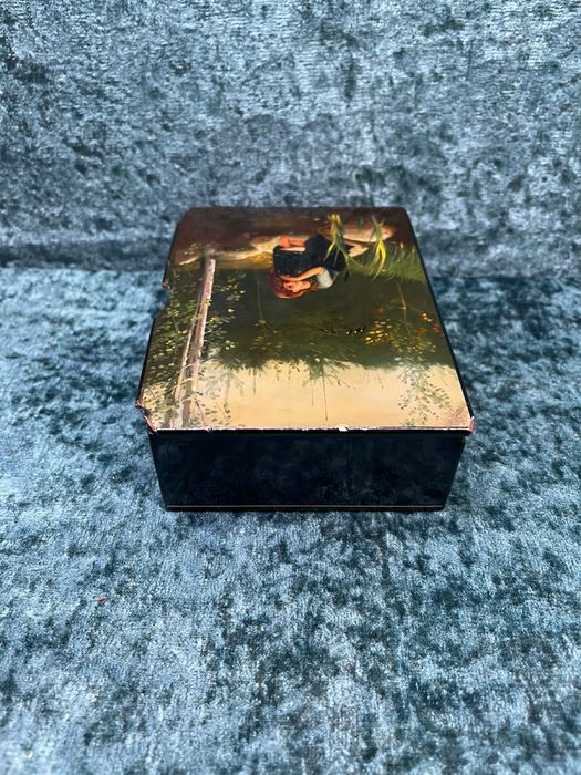 Шкатулка Палех 1960 год Федоскино автор Казаков