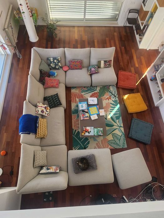 Sofá 8 peças Roche Bobois "Temps Calme" cinzento