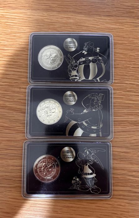 Lote 3 Coincards 2€ França 2019 – 60 Anos de Astérix (Monnaie de Paris)