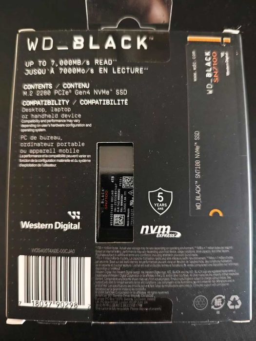 WD Black SN7100 NVMe SSD 4 TB nowy