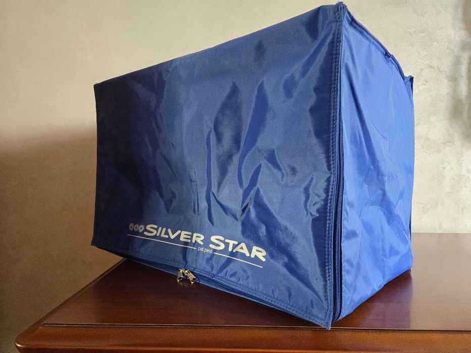 Синяя сумка-термобокс марки "Silver Star". (57х37х34 см) высота 34 см. (Дефект – разрез внутри 2 см.) б/у. Бокс для вещей / Обмен