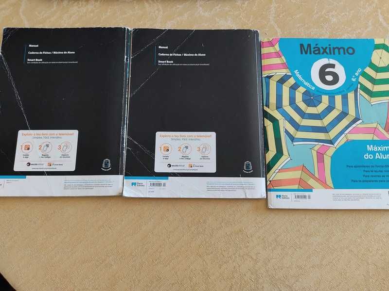 Lote de três livros: manual Máximo + caderno - 6 ano