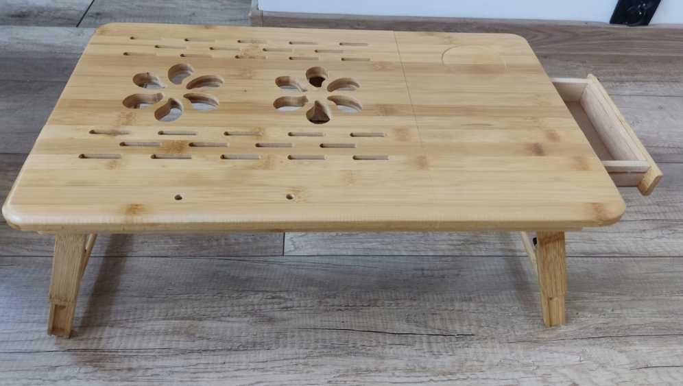 Stolik pod laptopa do łóżka składany mobilny regulowany śniadaniowy