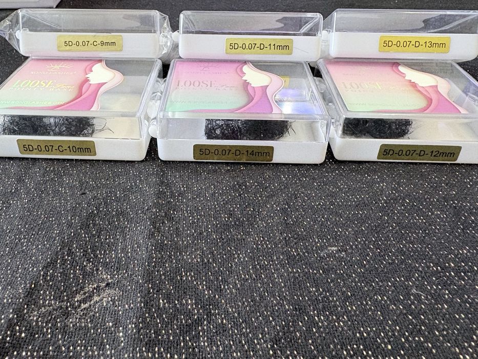 Zestaw do rzęs kępki gotowe, pęsety