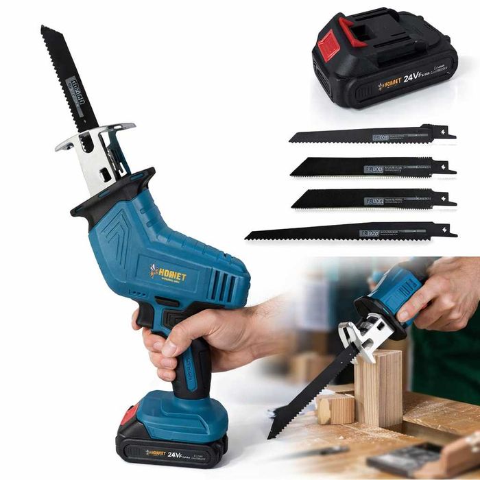 Akumulatorowa piła szablasta wyrzynarka lisica lisi ogon 24V 4Ah 2xaku