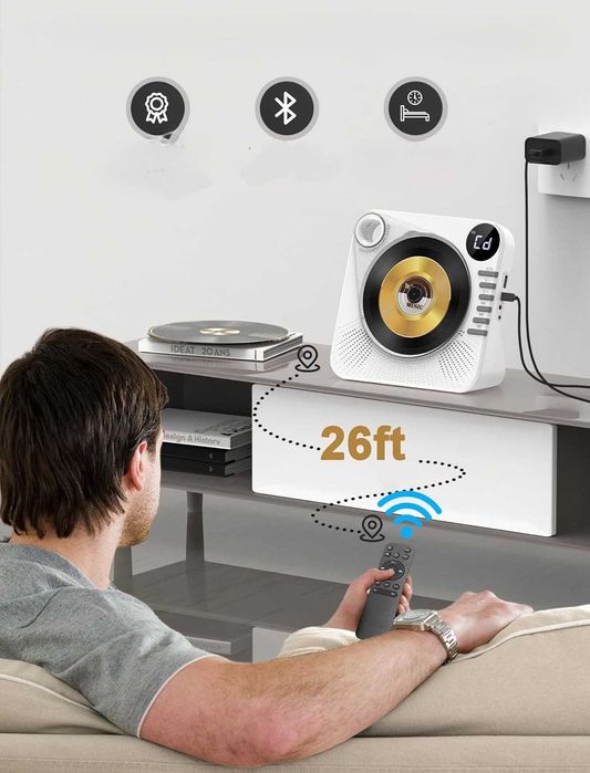 Odtwarzacz CD Greadio Bluetooth 5.1 USB AUX pilot HiFi