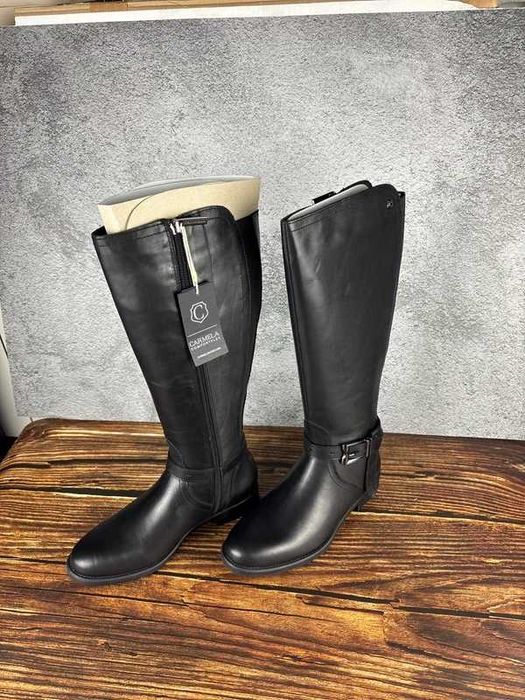 Czarne skórzane kozaki Carmela 37