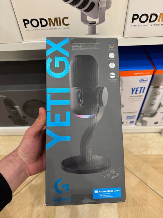 Найкраща ціна Студійний ігровий мікрофон для стріму Logitech YETI GX Новий USB-C Магазин 988-000567 Подкастів
