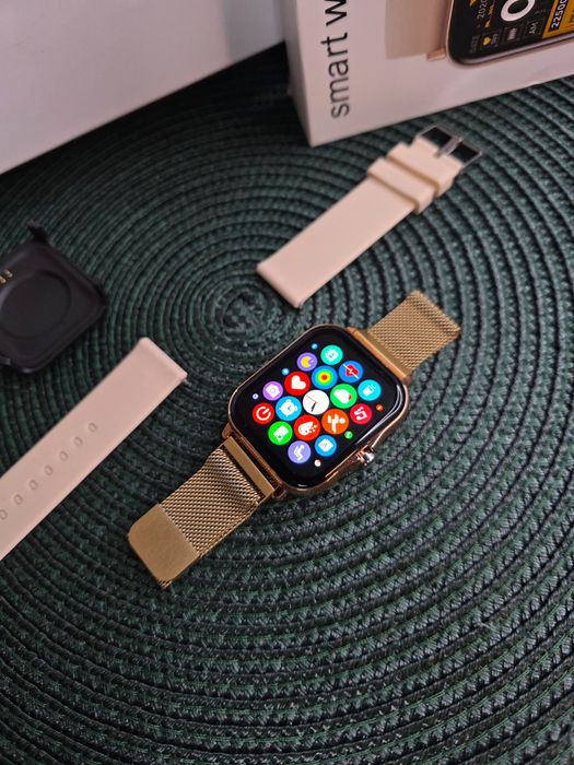 Złoty Smartwatch Damski LIGE 5  Połączenia Bluetooth 2 paski NOWY