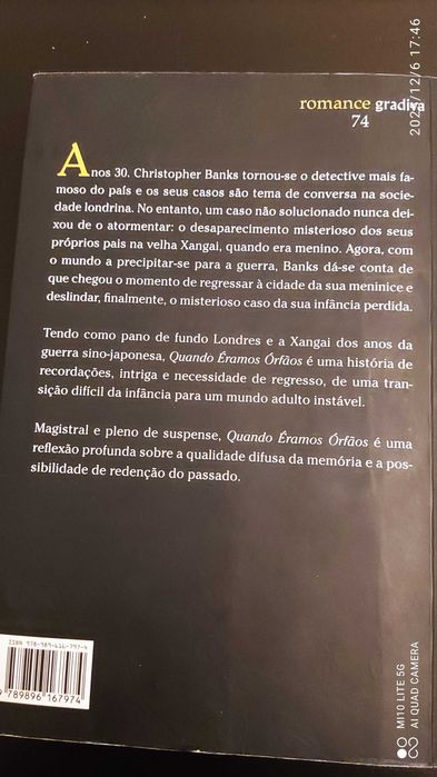 Quando Éramos Órfãos - Kazuo Ishiguro - portes grátis