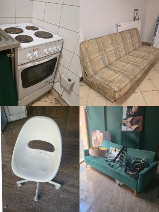 Oddam ZA DARMO: 2 kanapy (rozkładane), kuchenka elektryczna i krzesło!