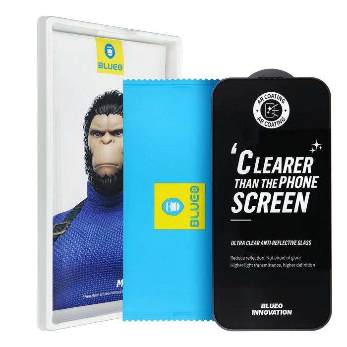 Szkło Hartowane 5D Mr. Monkey Glass - Apple iPhone 16 Pro Max czarny (Strong Premium Ultra Clear AR)