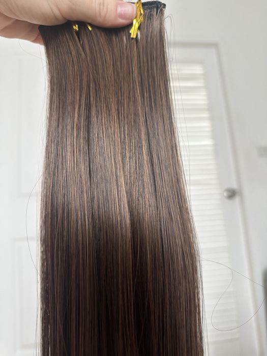 Треси 6 шт колір шатен накладне волосся 60 см