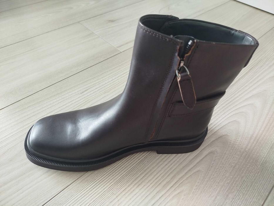Buty botki damskie skórzane brązowe nowe FrancoSarto, rozmiar 7,5