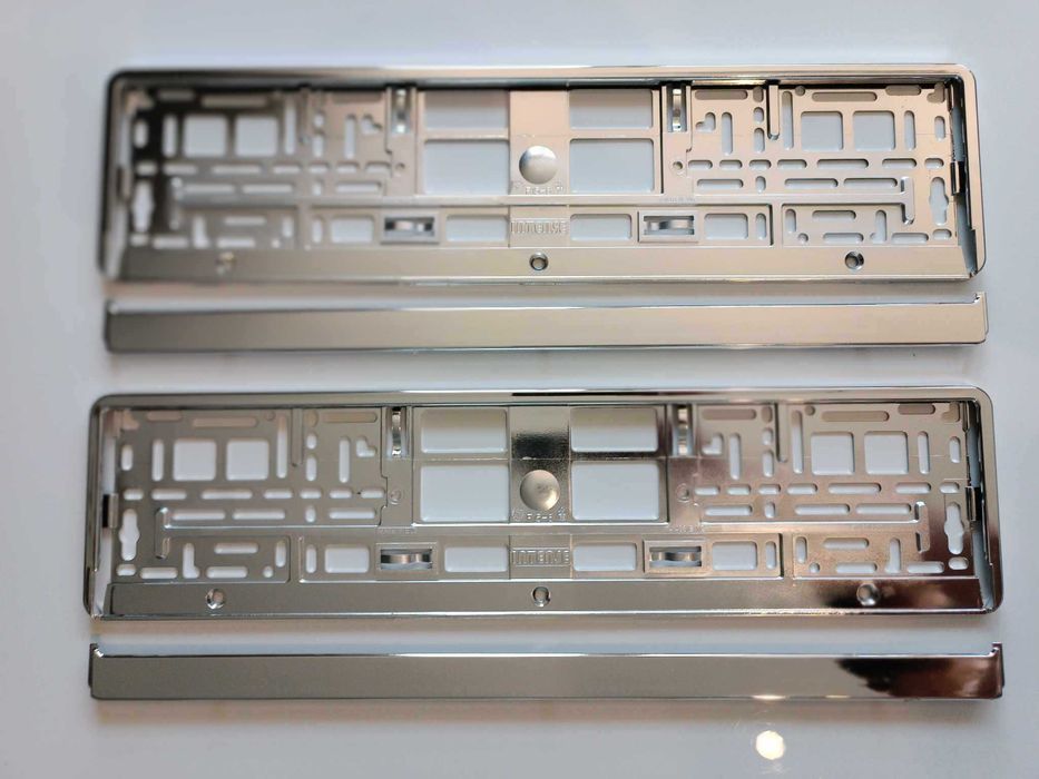 Ramka Ramki Tablicy Rejestracyjnej SREBRNA CHROM Rejestracja