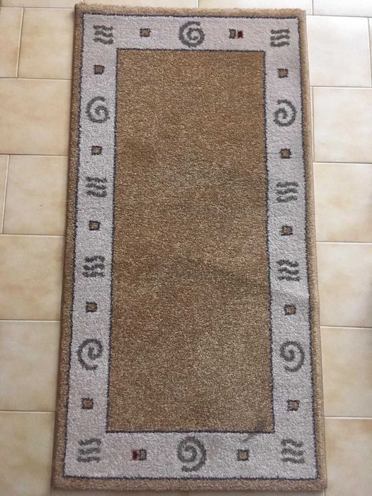 Brown and White Rug