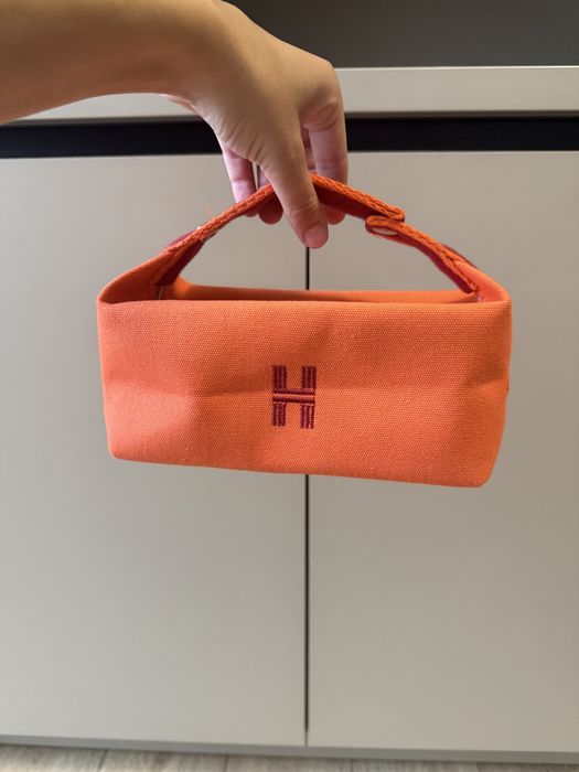 Pomaranczowa kosmetyczka torebka Hermes nowosc