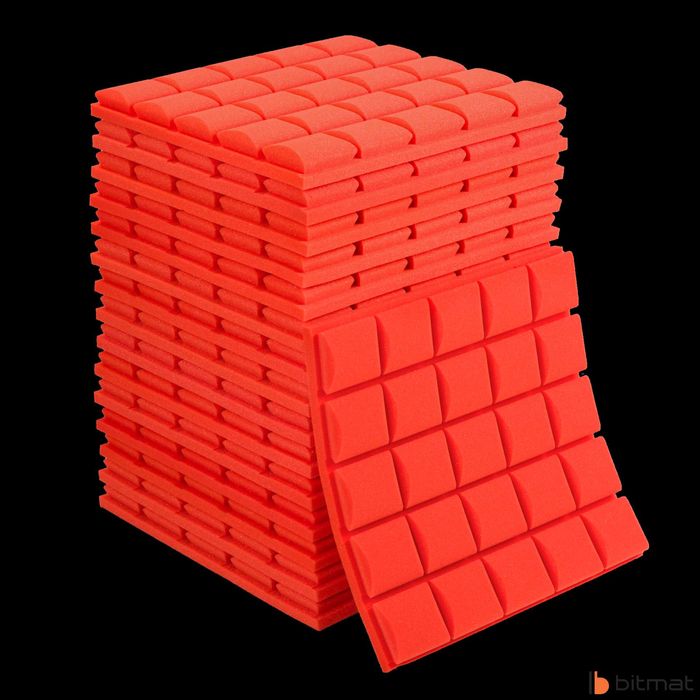 Pianka akustyczna wygłuszenie ściany czerwone panele wyciszające 16szt