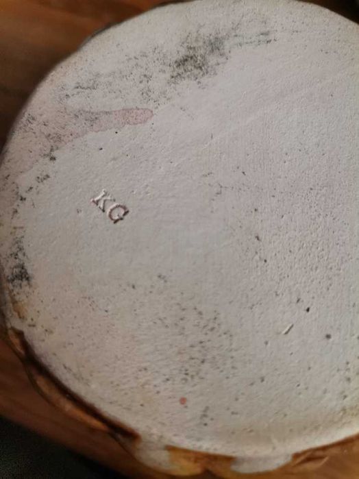 Pojemnik ceramiczny "Ul", brązowy, kremowy, PRL KG