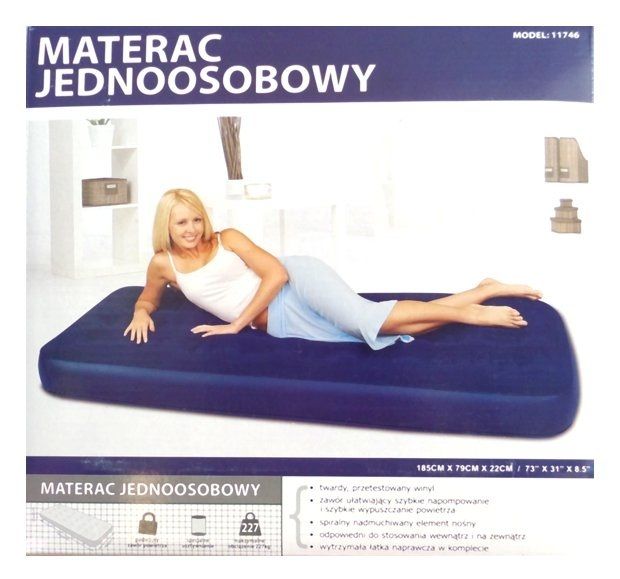 Dmuchany materac jednoosobowy 22x79x185cm 227kg