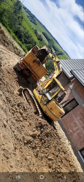 Usługi koparką 8t, koparko-ładowarką