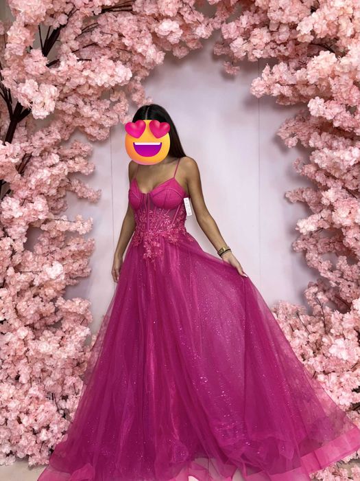 Suknia na studniówkę, bal Paradise Glamour Fuchsia R36 Polski producen