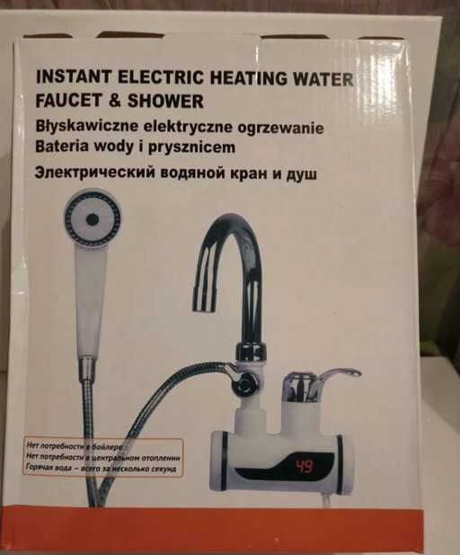 Кран-водонагреватель 3кВт, душ, дисплей, вода за 3–5 секунд