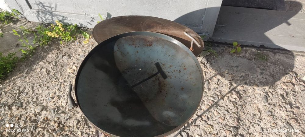 Сковородка из диска  бороны с крышкой