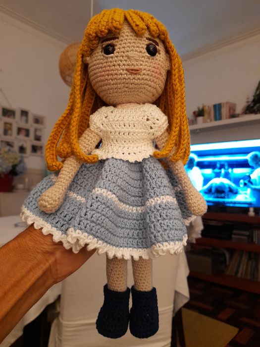 Boneca amigurumi 100% algodão