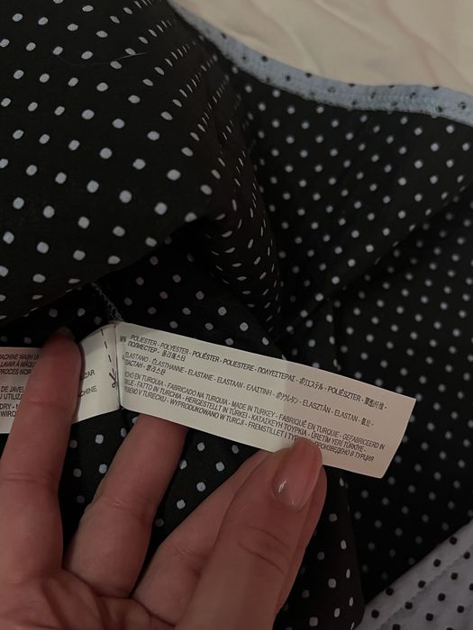 Bershka spódniczka spódnica mini rozkloszowana błękitna w kropki XS