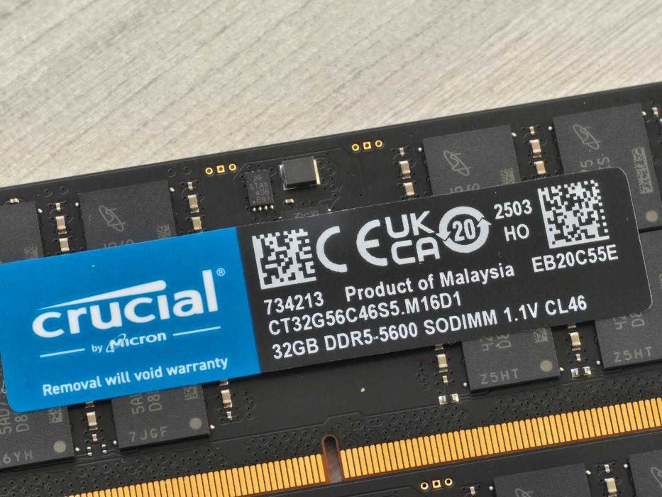 Crucial 64GB (2x32GB) SO-DIMM DDR5 5600 MHz (CT32G56C46S5.M16D1)